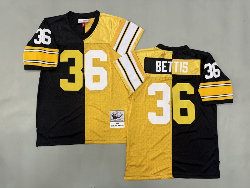 Men 2025 Pittsburgh Steelers #36 Bettis black yellow Throwback Limited NFL Jersey style 001->pittsburgh steelers->NFL Jersey